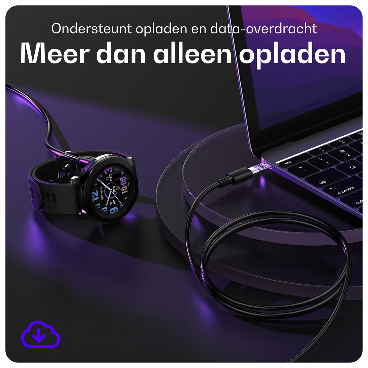 Buddi Power 25W Adapter met Garmin Watch Oplader 1M Zwart afbeelding 5