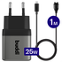Buddi Power 25W Adapter met Garmin Watch Oplader 1M Zwart afbeelding 1