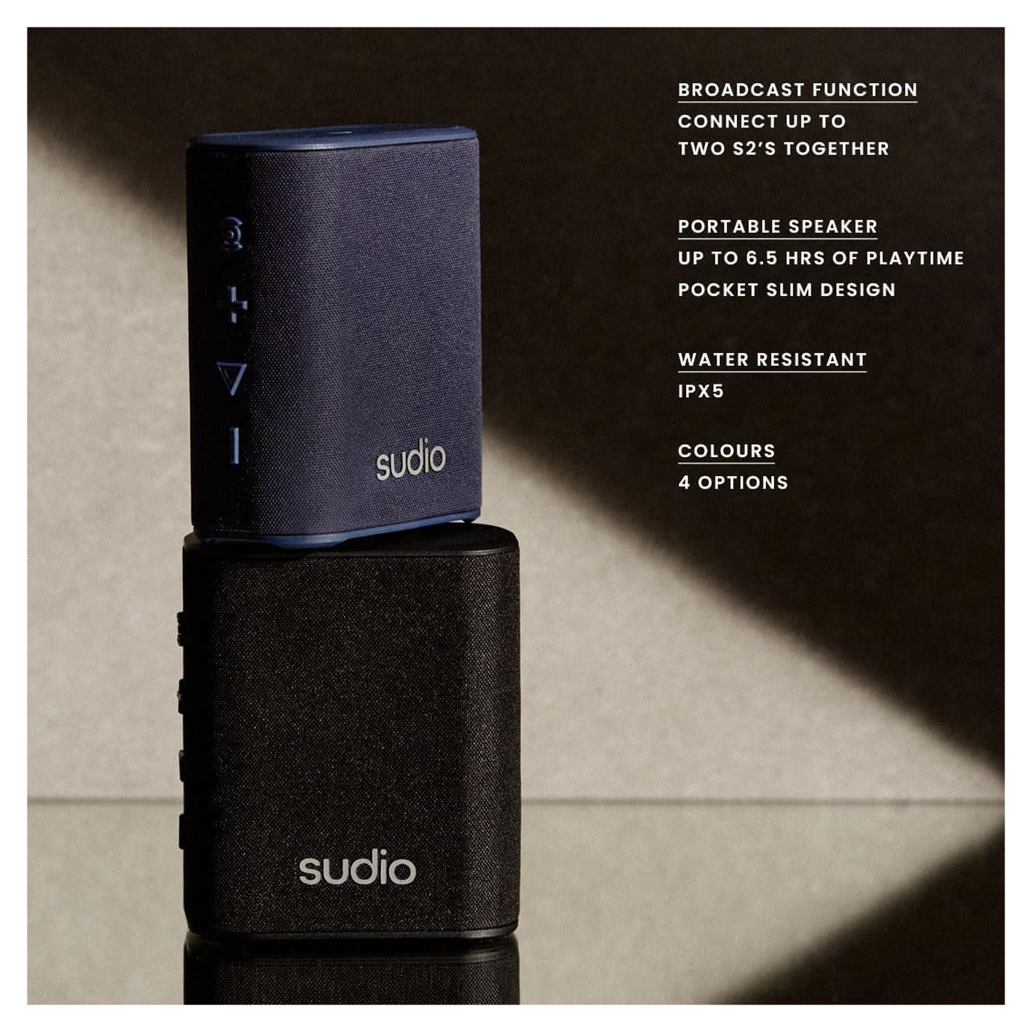 Sudio S2 Bluetooth Outdoor Speaker Compact IPx5 Waterdicht Zwart afbeelding 4