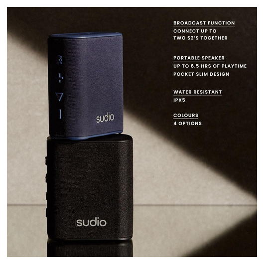 Sudio S2 Bluetooth Outdoor Speaker Compact IPx5 Waterdicht Zwart afbeelding 4