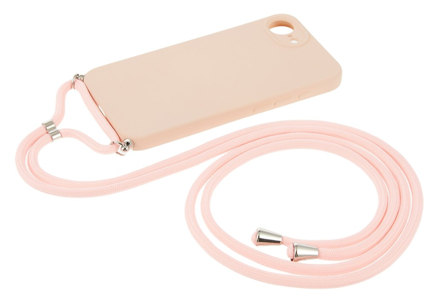 Apple iPhone 16e Hoesje met Koord en Camera Bescherming Back Cover Roze afbeelding 6