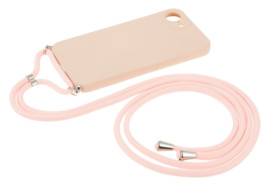 Apple iPhone 16e Hoesje met Koord en Camera Bescherming Back Cover Roze afbeelding 6