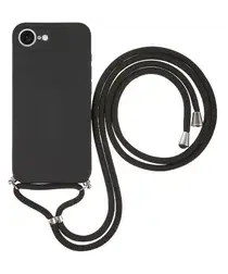Apple iPhone 16e Hoesje met Koord en Camera Bescherming Back Cover Zwart afbeelding
