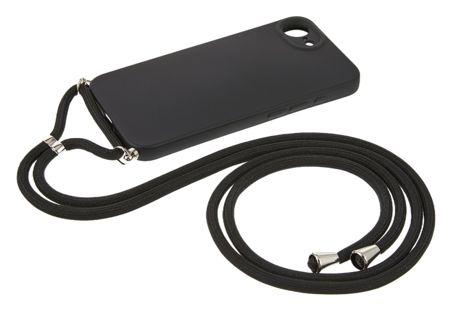 Apple iPhone 16e Hoesje met Koord en Camera Bescherming Back Cover Zwart afbeelding 6
