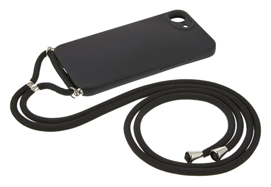 Apple iPhone 16e Hoesje met Koord en Camera Bescherming Back Cover Zwart afbeelding 6