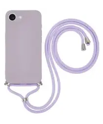 Apple iPhone 16e Hoesje met Koord en Camera Bescherming Back Cover Paars afbeelding
