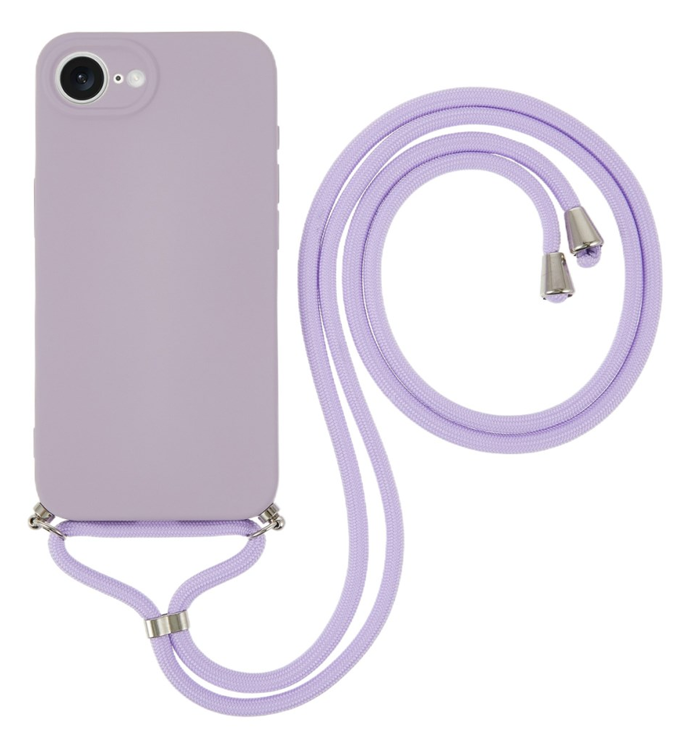Apple iPhone 16e Hoesje met Koord en Camera Bescherming Back Cover Paars afbeelding 1