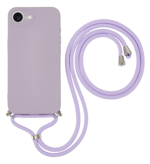 Apple iPhone 16e Hoesje met Koord en Camera Bescherming Back Cover Paars afbeelding 1