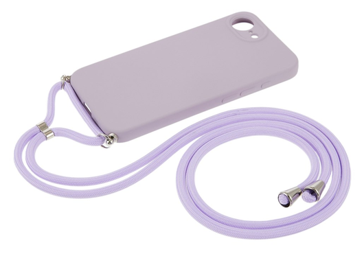 Apple iPhone 16e Hoesje met Koord en Camera Bescherming Back Cover Paars afbeelding 6