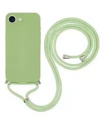 Apple iPhone 16e Hoesje met Koord en Camera Bescherming Back Cover Matcha Groen afbeelding