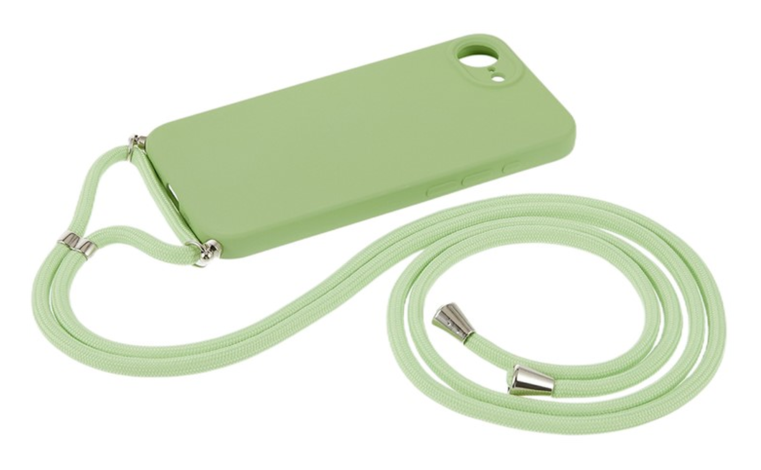 Apple iPhone 16e Hoesje met Koord en Camera Bescherming Back Cover Matcha Groen afbeelding 6