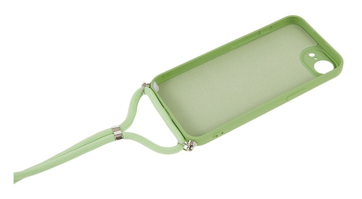 Apple iPhone 16e Hoesje met Koord en Camera Bescherming Back Cover Matcha Groen afbeelding 7