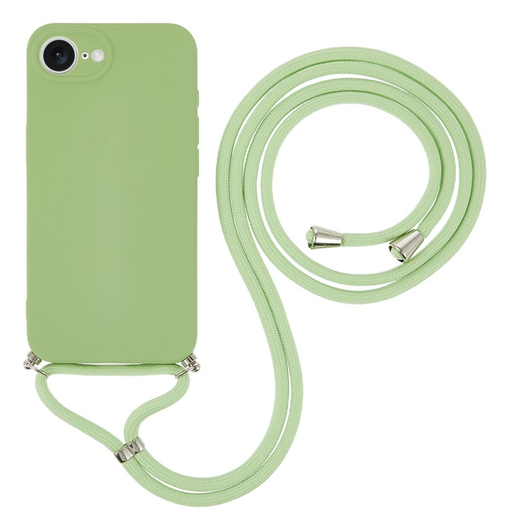 Apple iPhone 16e Hoesje met Koord en Camera Bescherming Back Cover Matcha Groen afbeelding 1