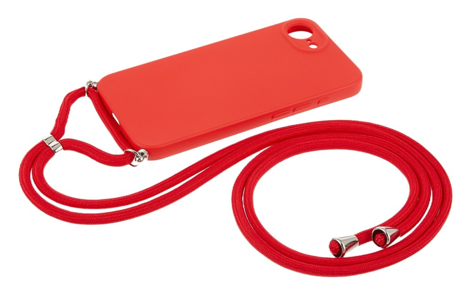 Apple iPhone 16e Hoesje met Koord en Camera Bescherming Back Cover Rood afbeelding 6