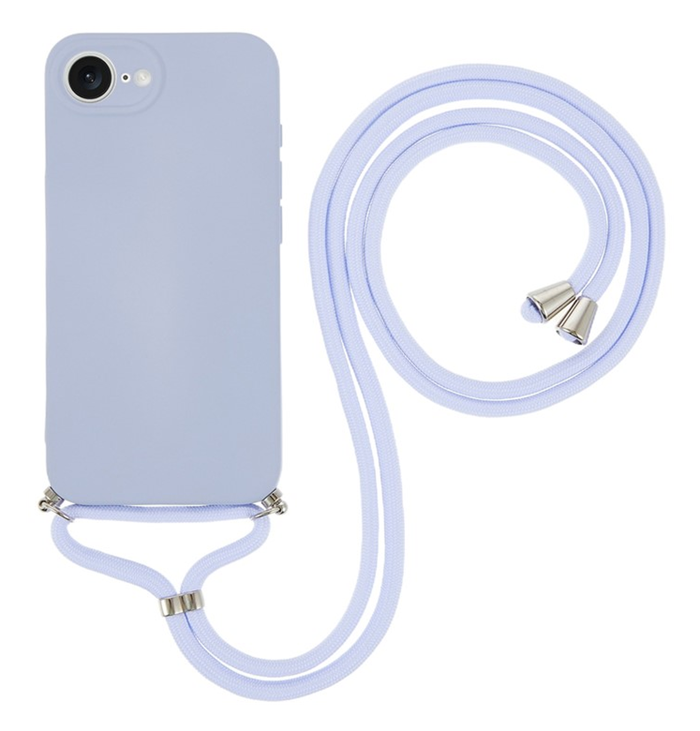 Apple iPhone 16e Hoesje met Koord en Camera Bescherming Back Cover Lichtpaars afbeelding 1