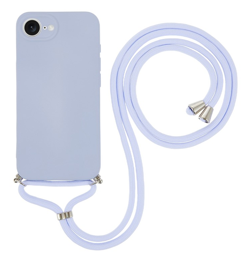 Apple iPhone 16e Hoesje met Koord en Camera Bescherming Back Cover Lichtpaars afbeelding 1