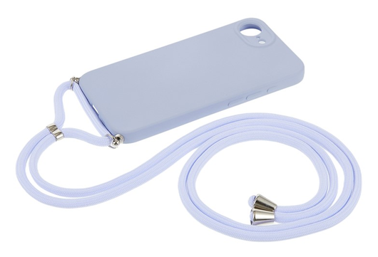 Apple iPhone 16e Hoesje met Koord en Camera Bescherming Back Cover Lichtpaars afbeelding 6