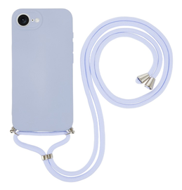 Apple iPhone 16e Hoesje met Koord en Camera Bescherming Back Cover Lichtpaars afbeelding
