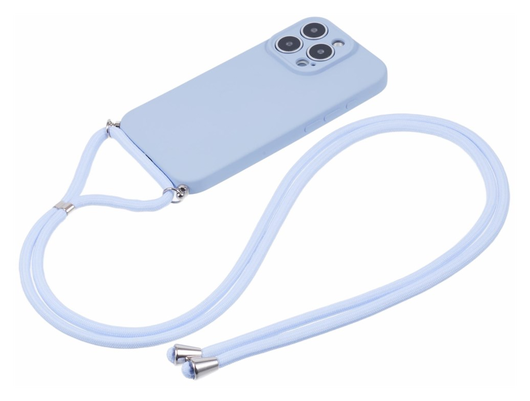 iPhone 16 Pro Max Hoesje met Koord en Camera Bescherming Back Cover Lichtpaars afbeelding 6