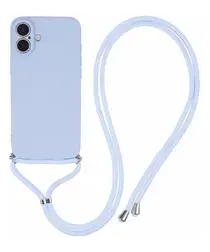 iPhone 16 Plus Hoesje met Koord en Camera Bescherming Back Cover Lichtpaars afbeelding