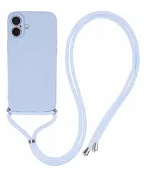 iPhone 16 Plus Hoesje met Koord en Camera Bescherming Back Cover Lichtpaars afbeelding