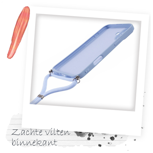 iPhone 16 Plus Hoesje met Koord en Camera Bescherming Back Cover Lichtpaars afbeelding 5