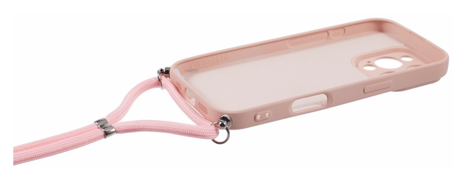 Apple iPhone 16 Pro Hoesje met Koord en Camera Bescherming Back Cover Roze afbeelding 7