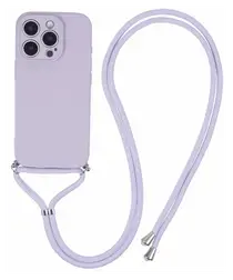 Apple iPhone 16 Pro Hoesje met Koord en Camera Bescherming Back Cover Paars afbeelding