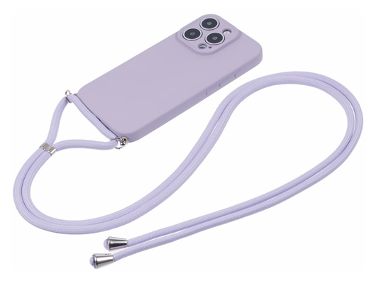 Apple iPhone 16 Pro Hoesje met Koord en Camera Bescherming Back Cover Paars afbeelding 6