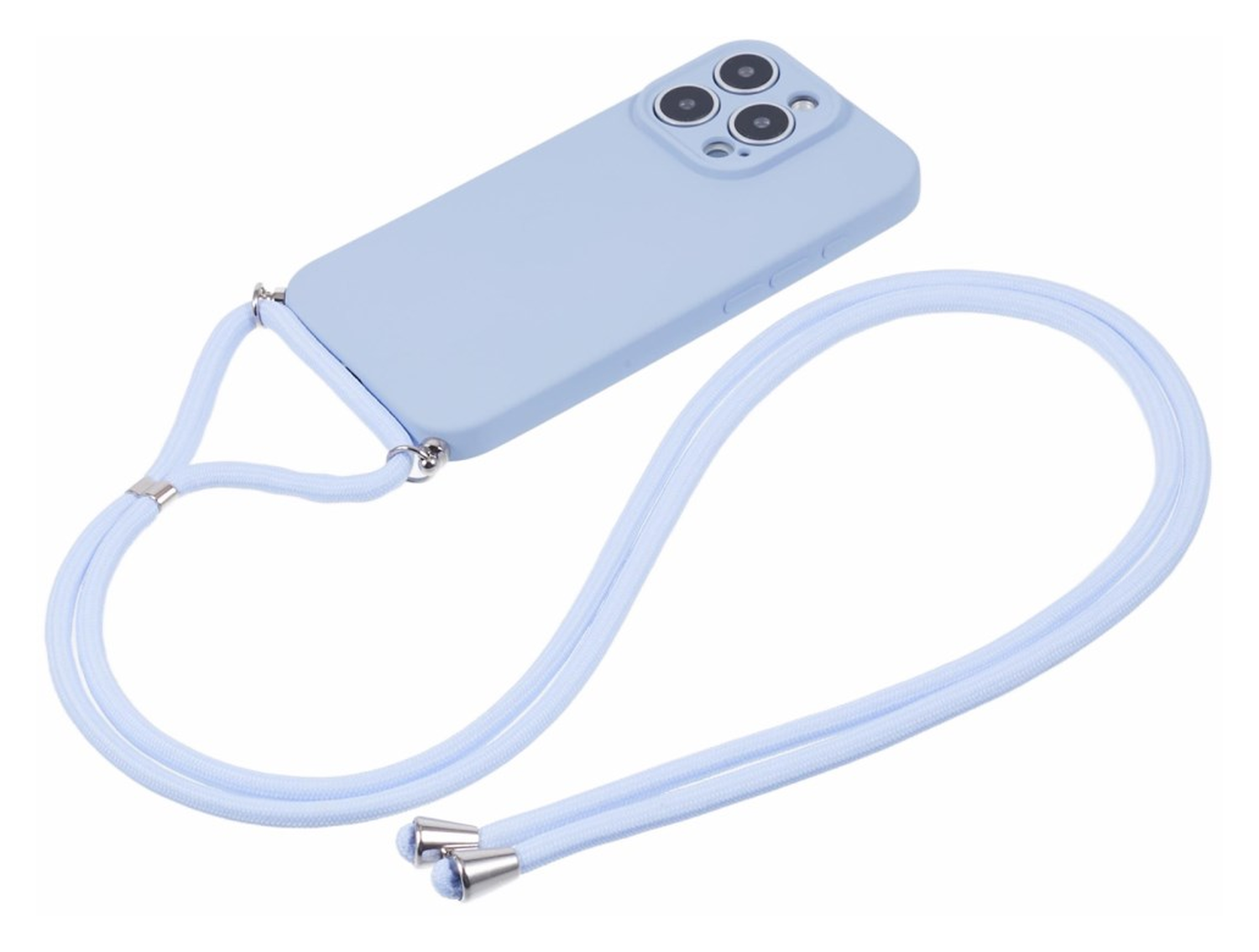 Apple iPhone 16 Pro Hoesje met Koord en Camera Bescherming Back Cover Lichtpaars afbeelding 6