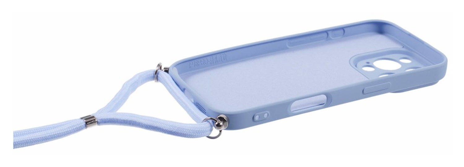Apple iPhone 16 Pro Hoesje met Koord en Camera Bescherming Back Cover Lichtpaars afbeelding 7