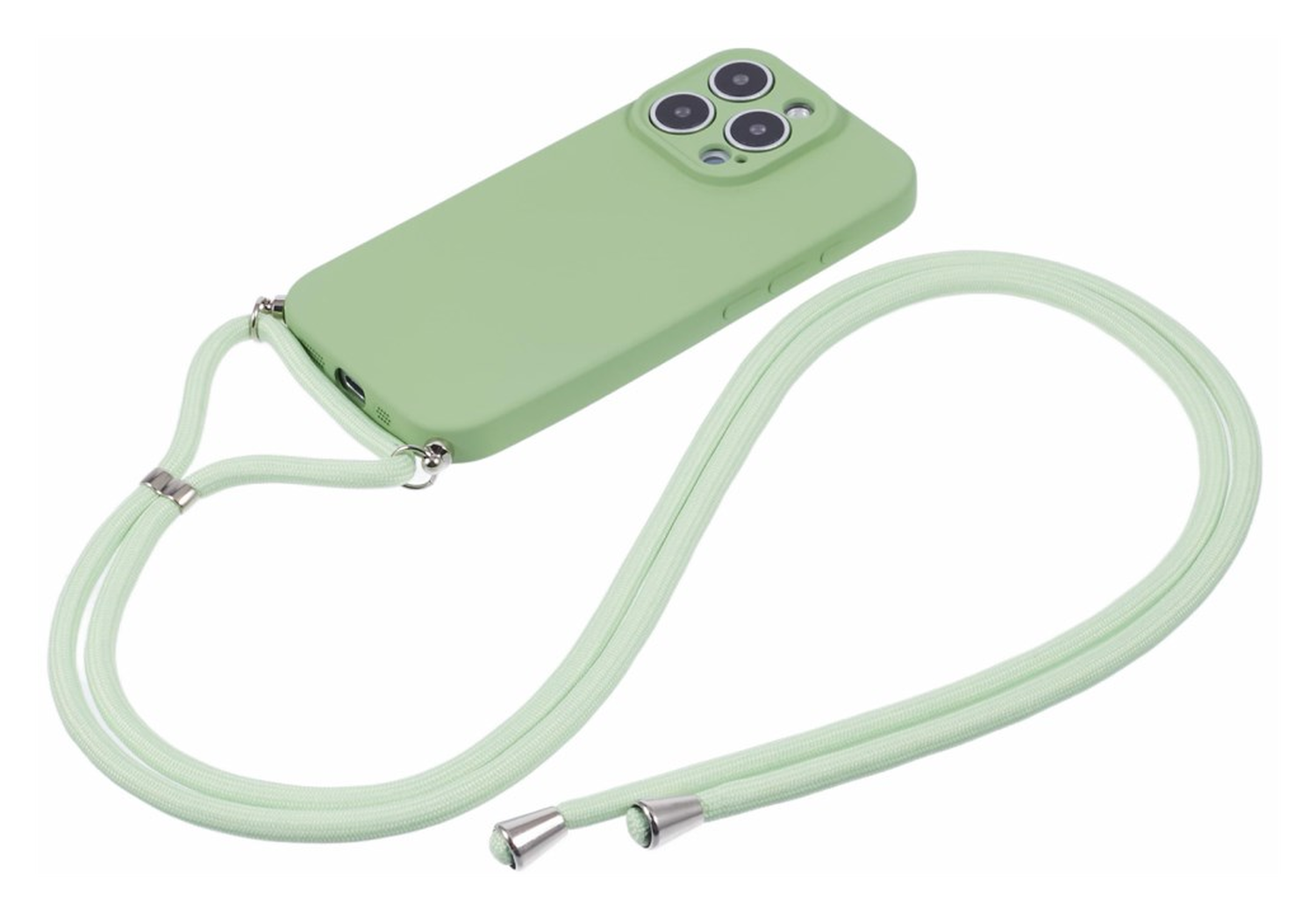Apple iPhone 16 Pro Hoesje met Koord en Camera Bescherming Back Cover Matcha afbeelding 6