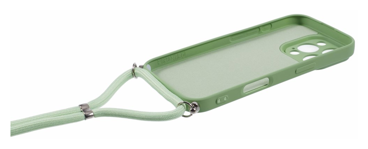 Apple iPhone 16 Pro Hoesje met Koord en Camera Bescherming Back Cover Matcha afbeelding 7