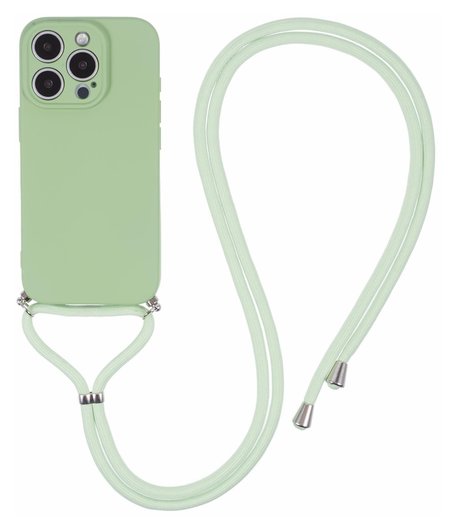 Apple iPhone 16 Pro Hoesje met Koord en Camera Bescherming Back Cover Matcha afbeelding 1