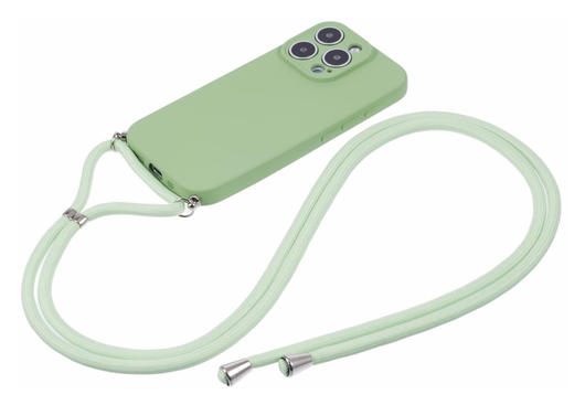Apple iPhone 16 Pro Hoesje met Koord en Camera Bescherming Back Cover Matcha afbeelding 6