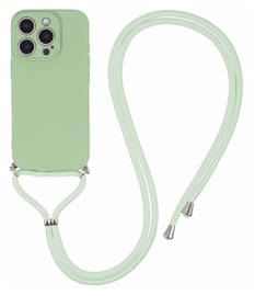 Apple iPhone 16 Pro Hoesje met Koord en Camera Bescherming Back Cover Matcha