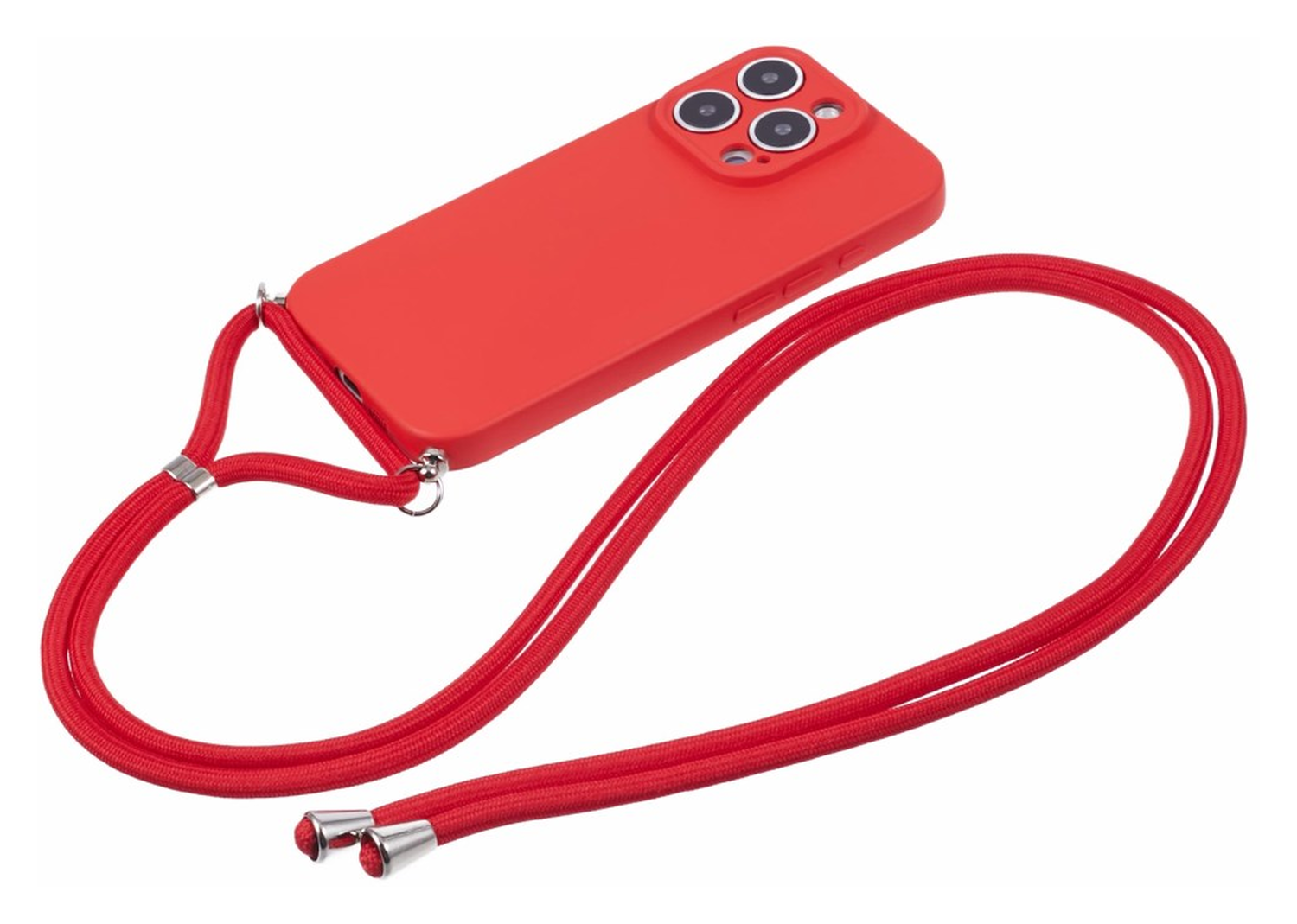Apple iPhone 16 Pro Hoesje met Koord en Camera Bescherming Back Cover Rood afbeelding 6