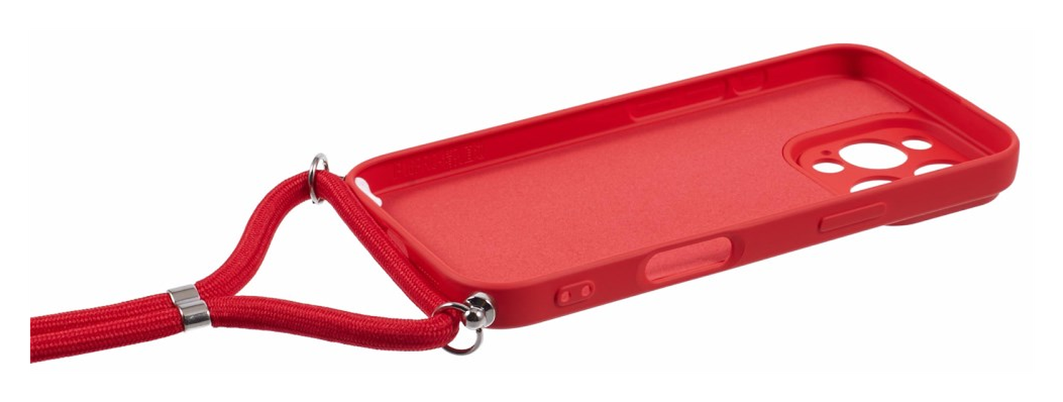 Apple iPhone 16 Pro Hoesje met Koord en Camera Bescherming Back Cover Rood afbeelding 7
