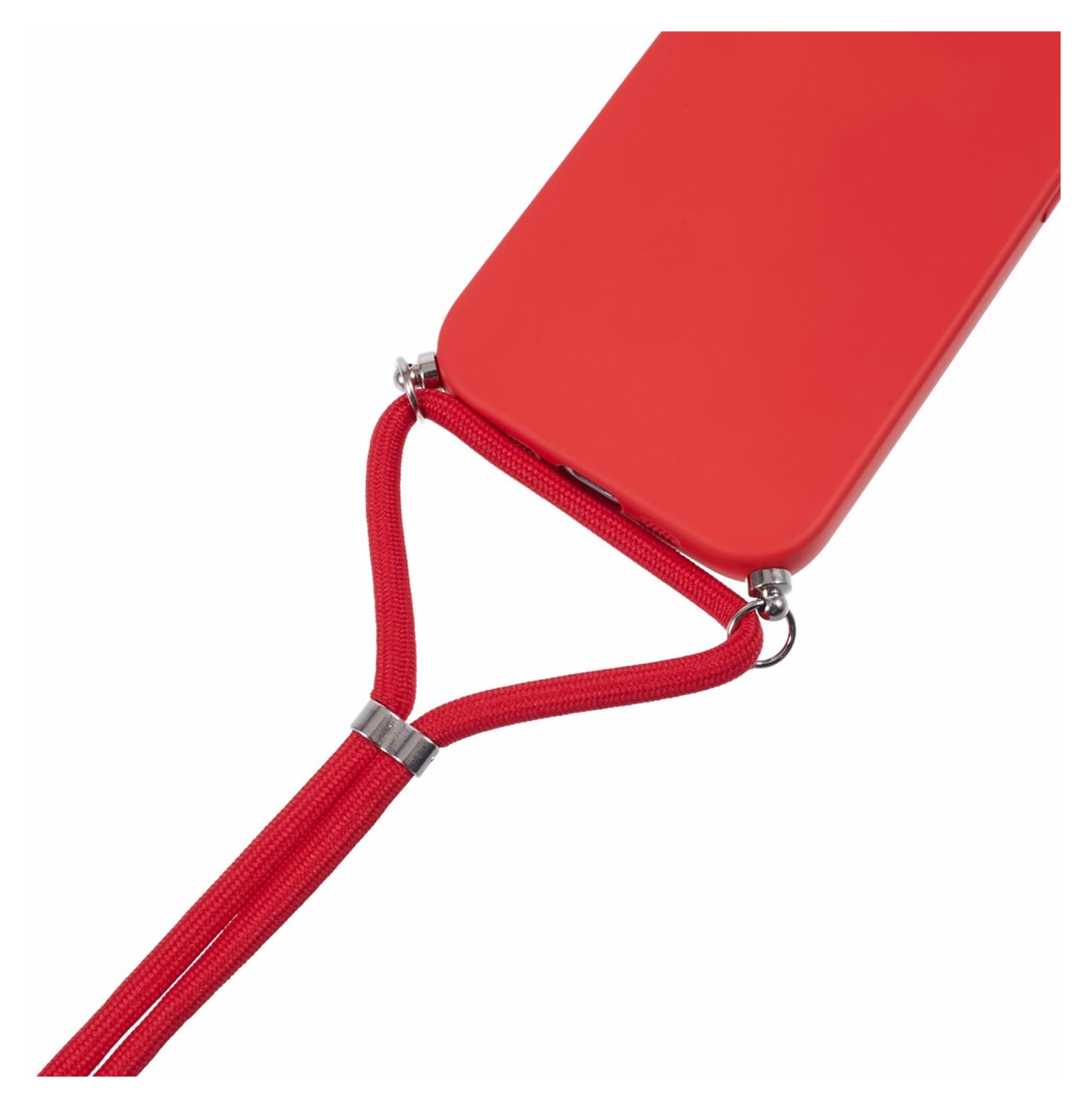 Apple iPhone 16 Pro Hoesje met Koord en Camera Bescherming Back Cover Rood afbeelding 9