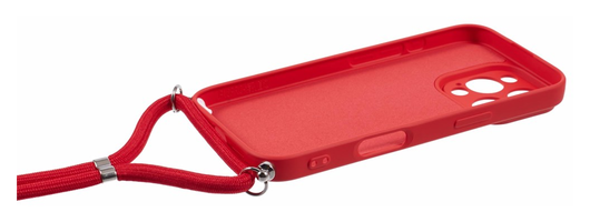 Apple iPhone 16 Pro Hoesje met Koord en Camera Bescherming Back Cover Rood afbeelding 7