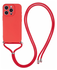 Apple iPhone 16 Pro Hoesje met Koord en Camera Bescherming Back Cover Rood afbeelding 1