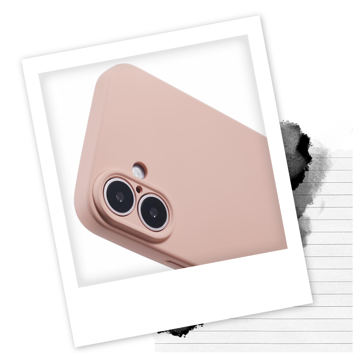 Apple iPhone 16 Hoesje met Koord en Camera Bescherming Back Cover Roze afbeelding 2