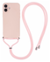 Apple iPhone 16 Hoesje met Koord en Camera Bescherming Back Cover Roze