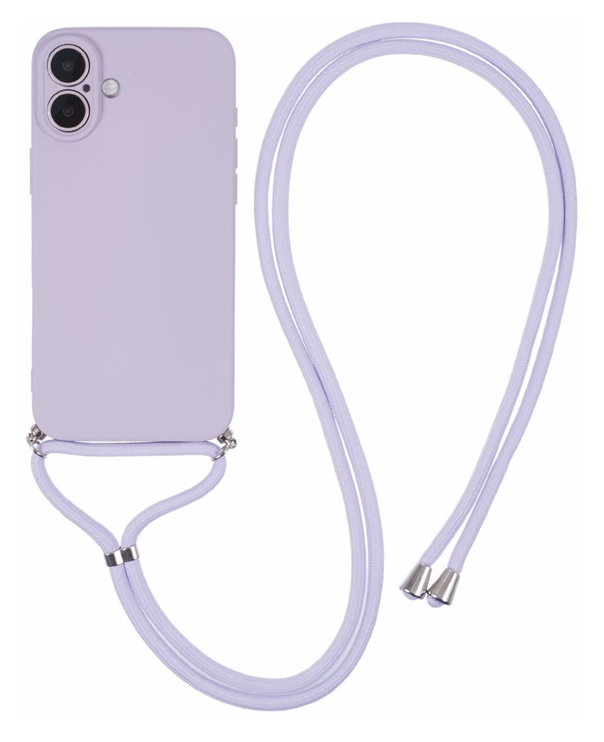 Apple iPhone 16 Hoesje met Koord en Camera Bescherming Back Cover Paars afbeelding 1