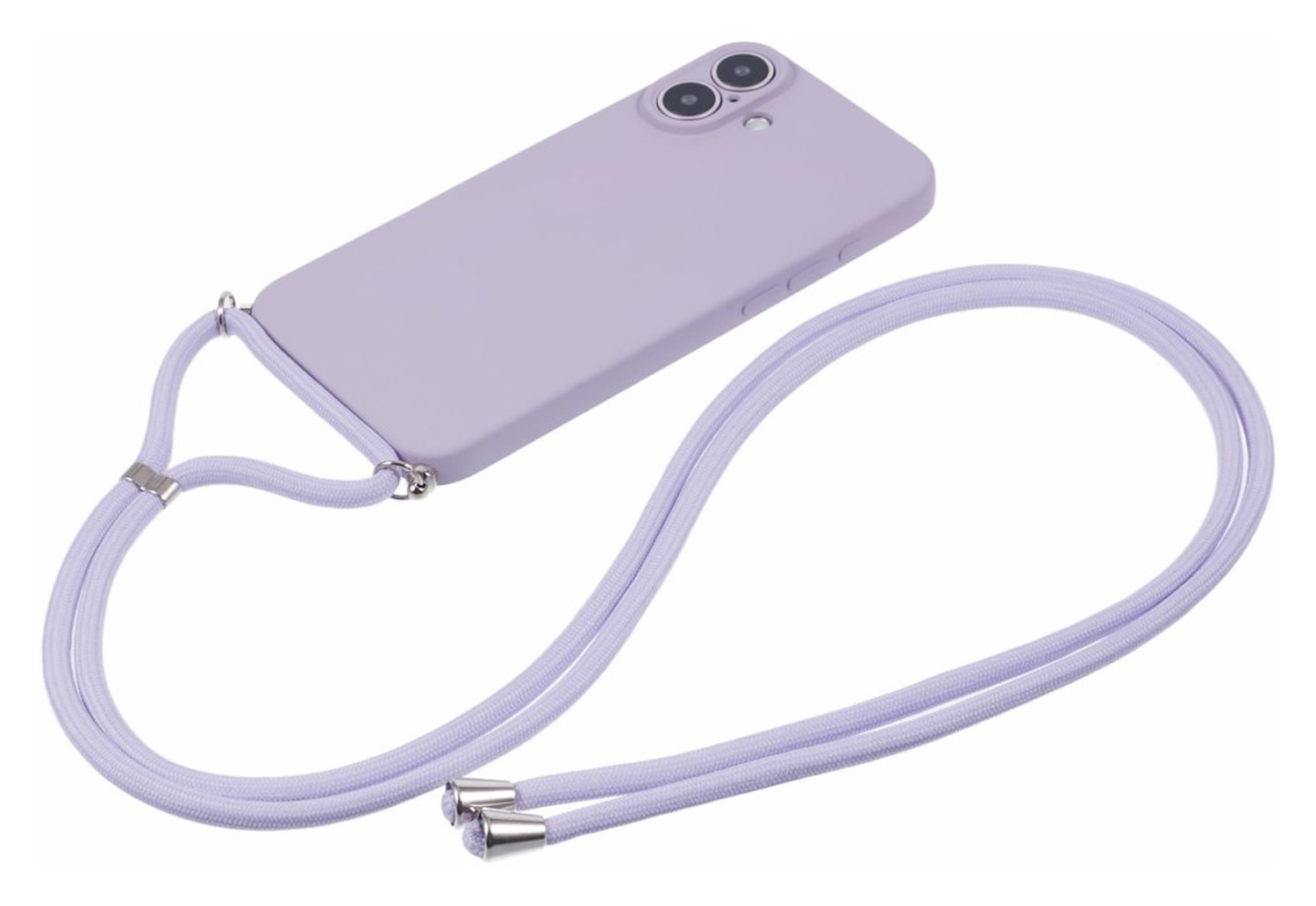 Apple iPhone 16 Hoesje met Koord en Camera Bescherming Back Cover Paars afbeelding 6