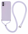 Apple iPhone 16 Hoesje met Koord en Camera Bescherming Back Cover Paars