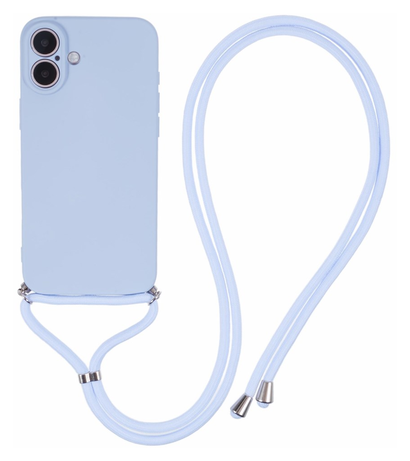 Apple iPhone 16 Hoesje met Koord en Camera Bescherming Back Cover Lichtpaars afbeelding 1