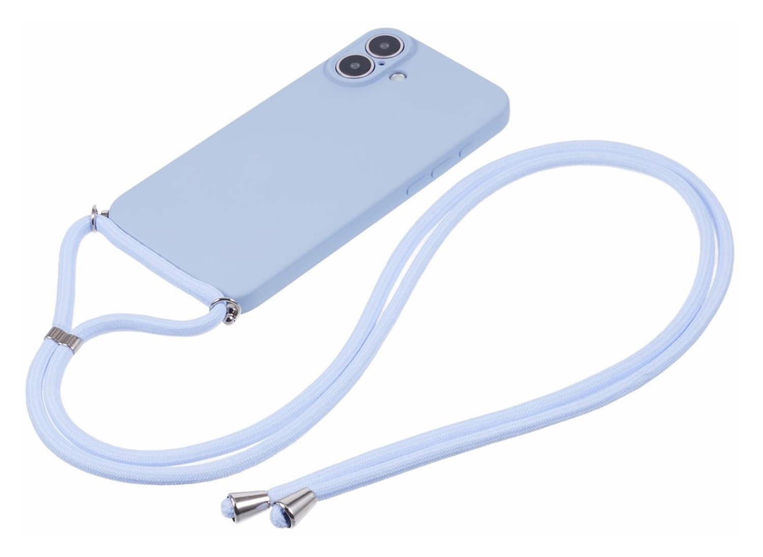 Apple iPhone 16 Hoesje met Koord en Camera Bescherming Back Cover Lichtpaars afbeelding 9