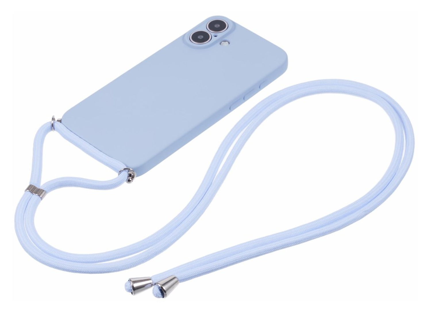 Apple iPhone 16 Hoesje met Koord en Camera Bescherming Back Cover Lichtpaars afbeelding 6