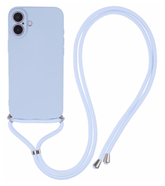 Apple iPhone 16 Hoesje met Koord en Camera Bescherming Back Cover Lichtpaars afbeelding